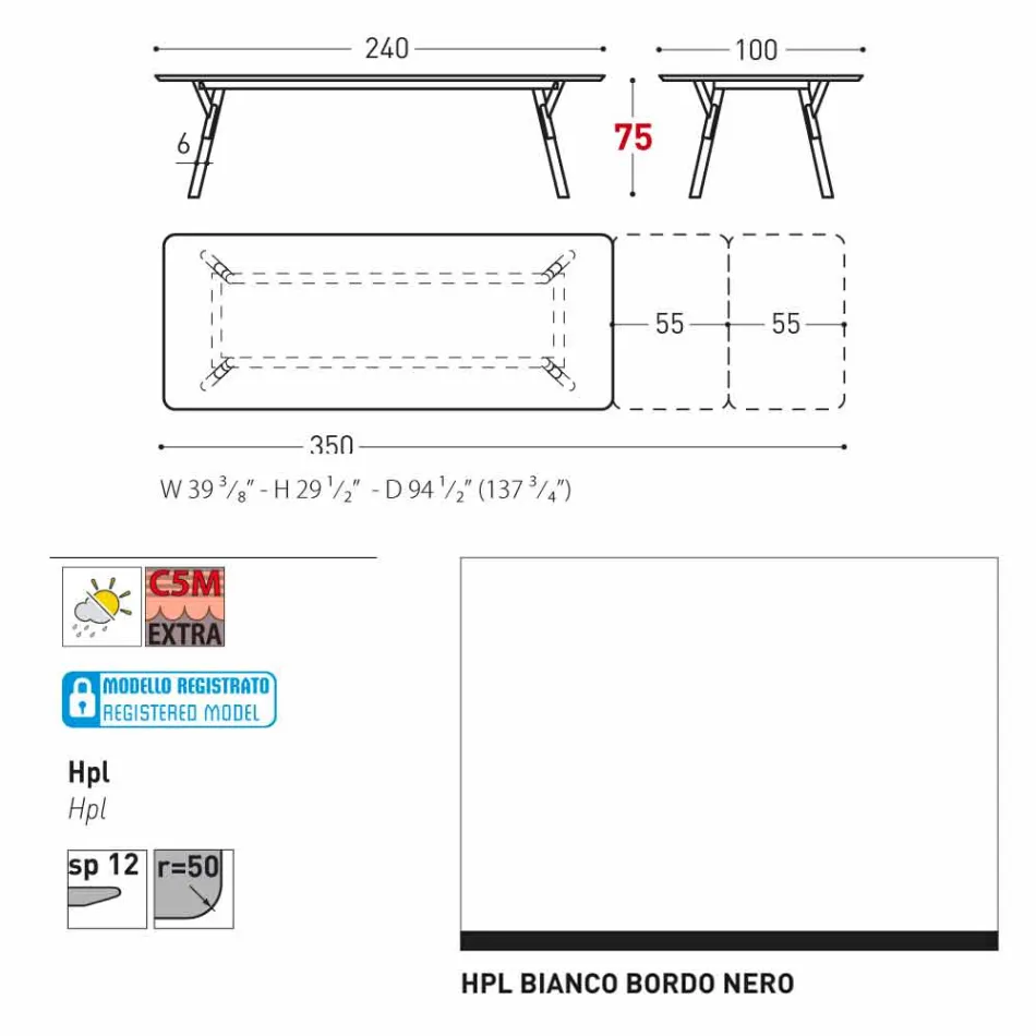 Varaschin Link tavolo da giardino allungabile con gambe in teak,H75 cm Viadurini