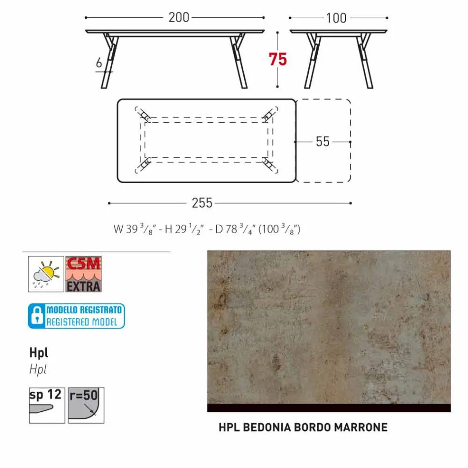 Varaschin Link tavolo da giardino allungabile con gambe in teak,H75 cm Viadurini