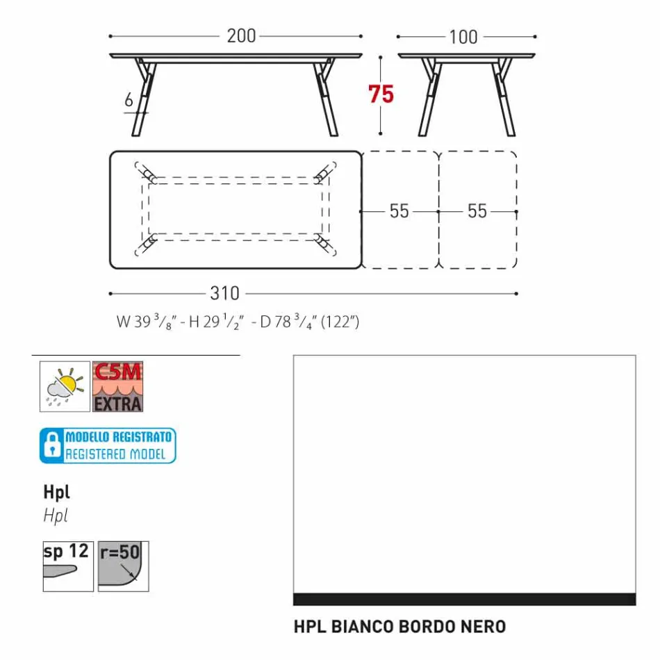 Varaschin Link tavolo da giardino allungabile con gambe in teak,H75 cm Viadurini