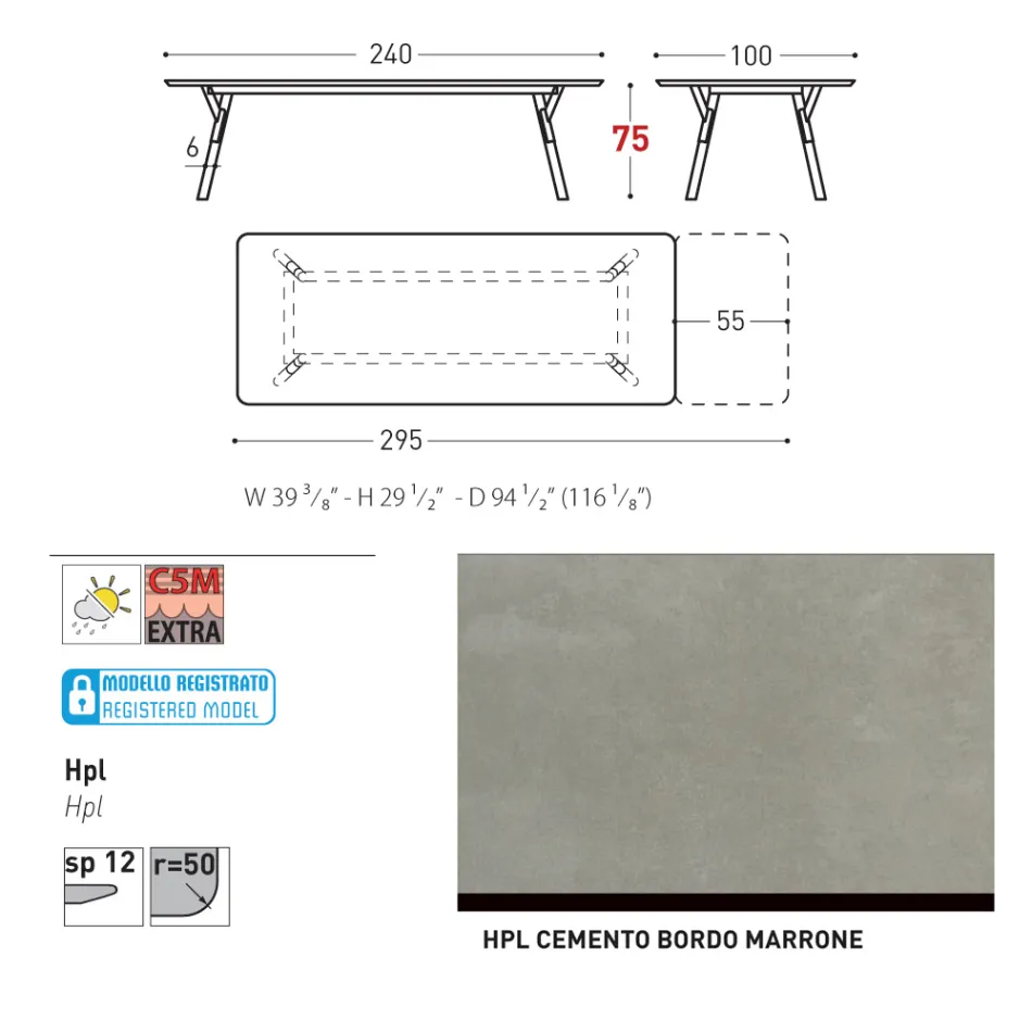 Varaschin Link tavolo da giardino allungabile design moderno, H 73,2 cm Viadurini