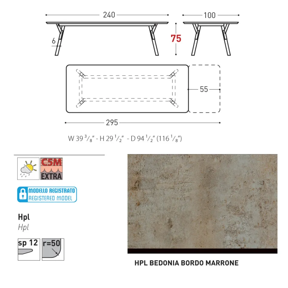 Varaschin Link tavolo da giardino allungabile design moderno, H 73,2 cm Viadurini