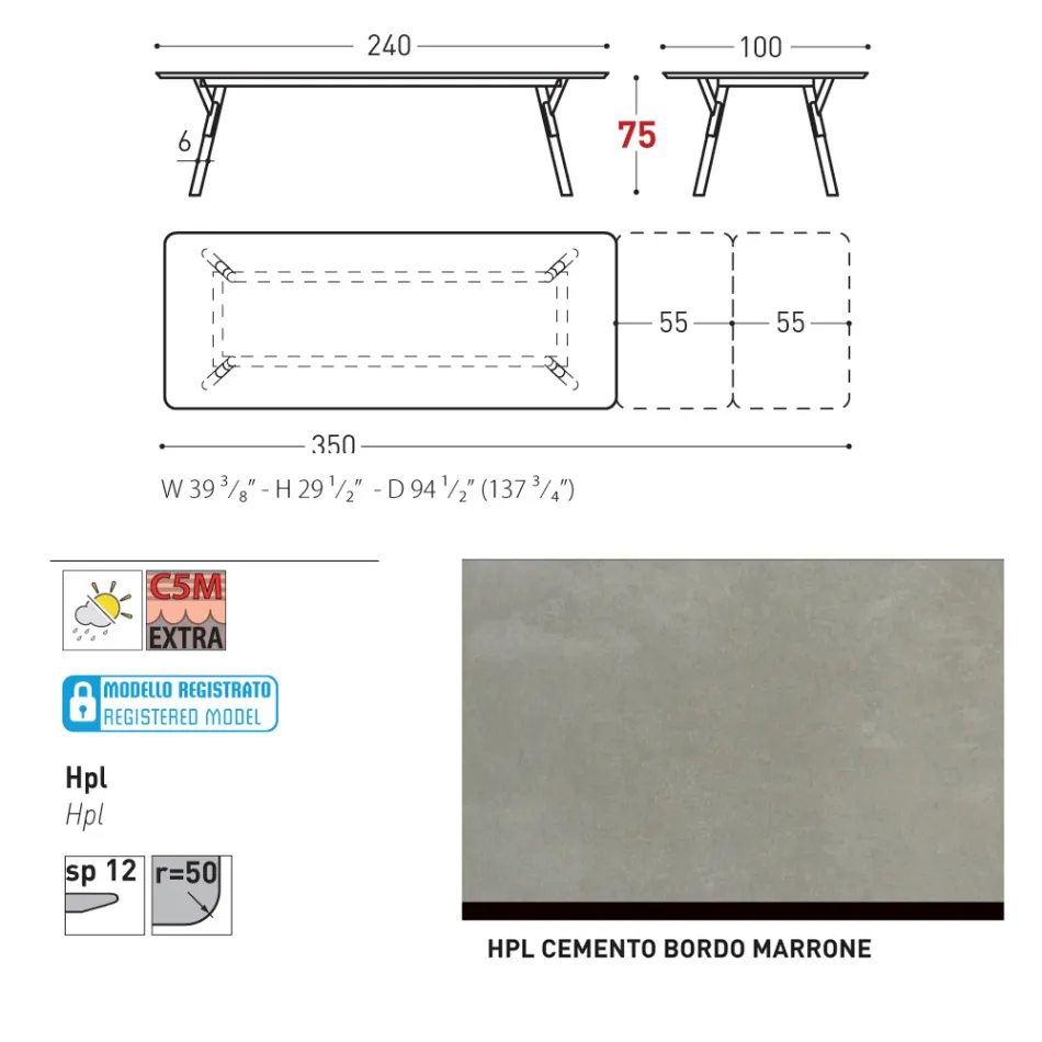 Varaschin Link tavolo da giardino allungabile design moderno, H 73,2 cm Viadurini