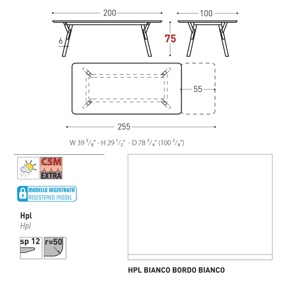 Varaschin Link tavolo da giardino allungabile design moderno, H 73,2 cm Viadurini