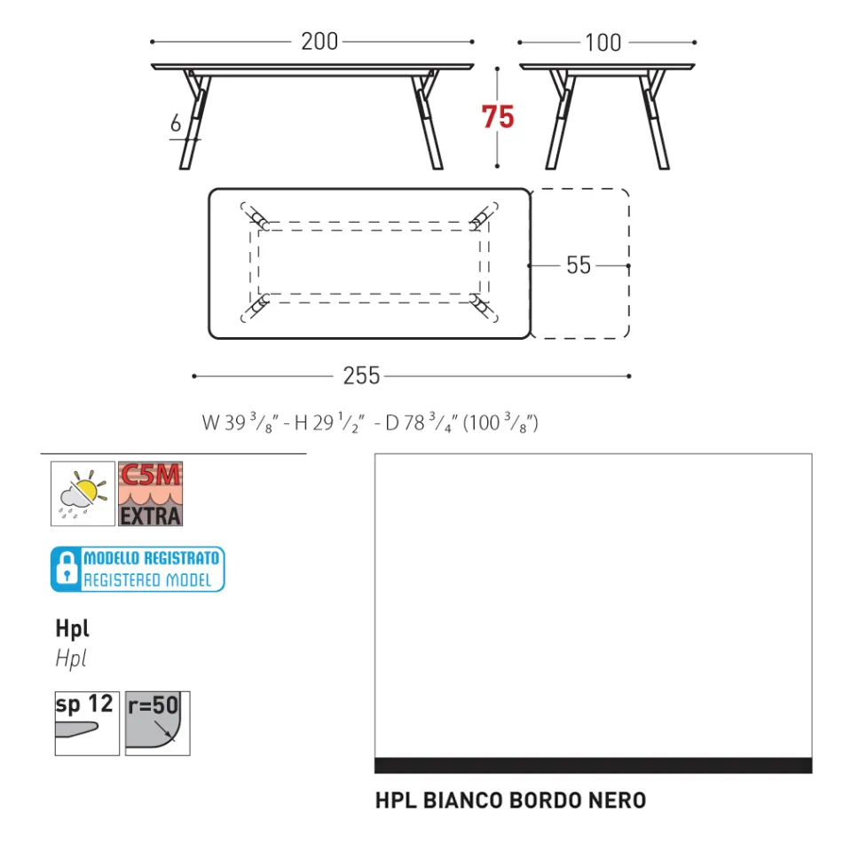 Varaschin Link tavolo da giardino allungabile design moderno, H 73,2 cm Viadurini