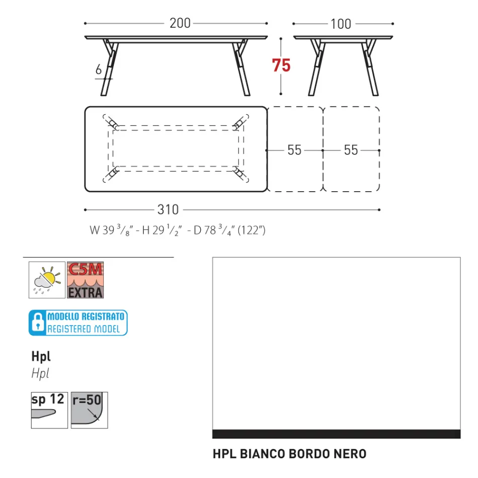 Varaschin Link tavolo da giardino allungabile design moderno, H 73,2 cm Viadurini