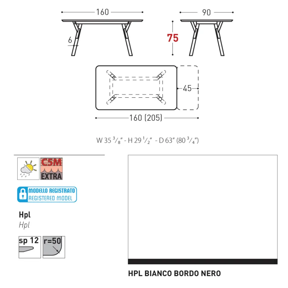 Varaschin Link tavolo da giardino allungabile design moderno, H 73,2 cm Viadurini