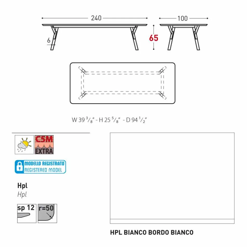 Varaschin Link tavolo da giardino con gambe in legno di teak, H 65 cm Viadurini