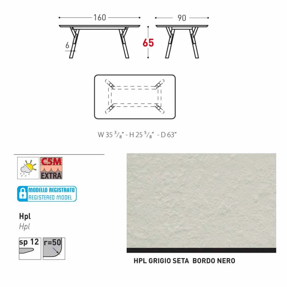 Varaschin Link tavolo da giardino con gambe in legno di teak, H 65 cm Viadurini