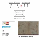 Varaschin Link tavolo da giardino con gambe in legno di teak, H 65 cm Viadurini