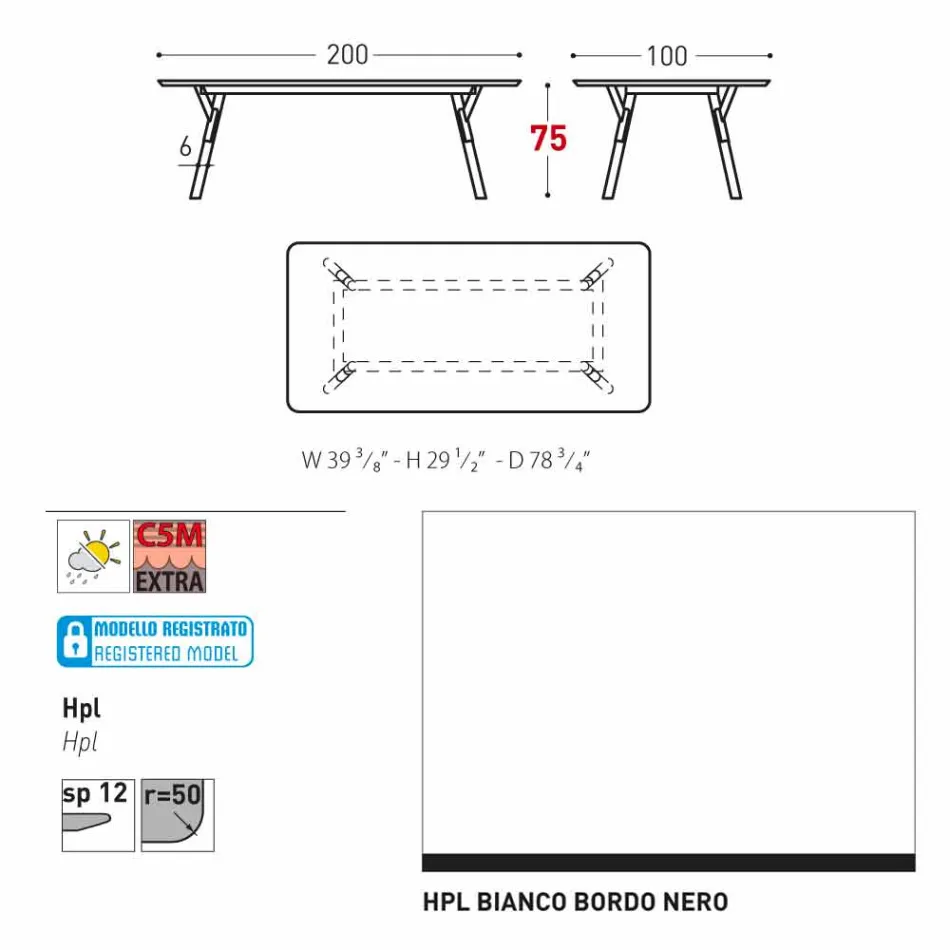 Varaschin Link tavolo da giardino con gambe in legno di teak, H 75 cm Viadurini