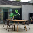 Varaschin Link tavolo da pranzo da giardino in legno di teak H 75 cm Viadurini