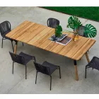 Varaschin Link tavolo da pranzo da giardino in legno di teak H 75 cm Viadurini
