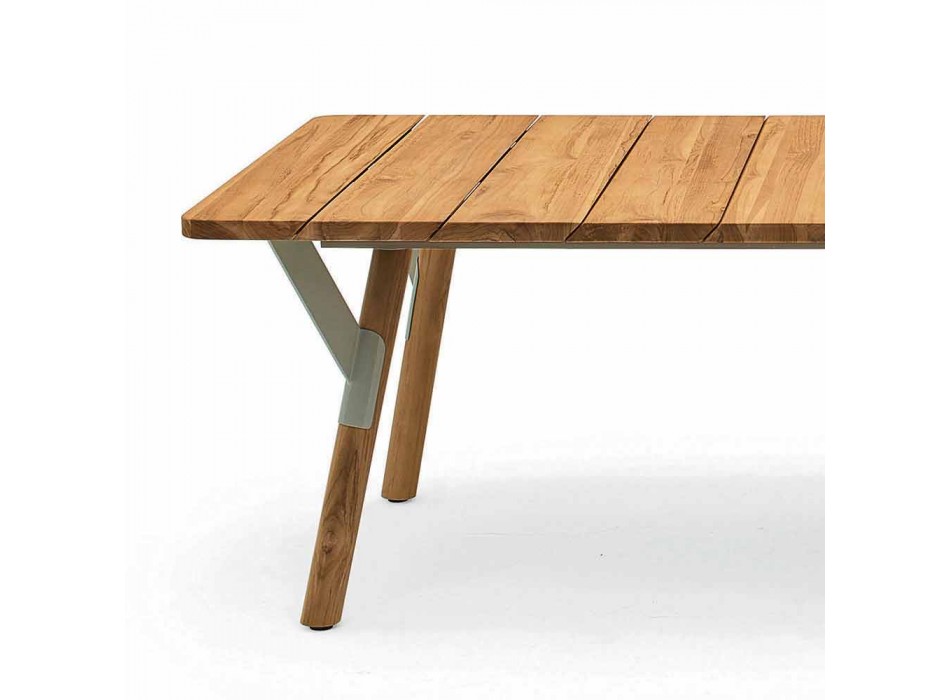 Varaschin Link tavolo da pranzo da giardino in legno di teak H 75 cm Viadurini