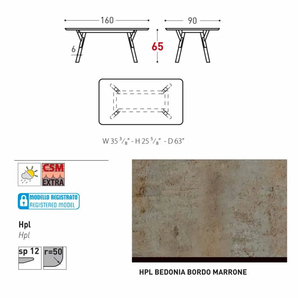 Varaschin Link tavolo da pranzo fisso da esterno o interno H 65 cm Viadurini