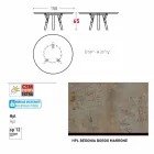 Varaschin Link tavolo tondo da esterno con gambe in teak, H 65cm Viadurini