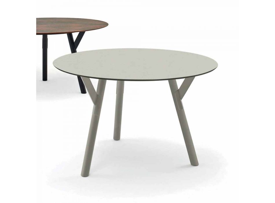 Varaschin Link tavolo tondo da esterno/interno design moderno, H 65 cm Viadurini