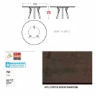 Varaschin Link tavolo tondo da giardino con gambe in teak, H 75cm Viadurini