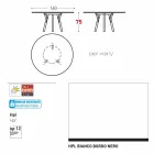 Varaschin Link tavolo tondo da giardino con gambe in teak, H 75cm Viadurini