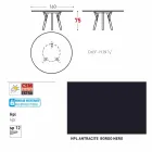 Varaschin Link tavolo tondo da giardino con gambe in teak, H 75cm Viadurini