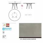 Varaschin Link tavolo tondo da giardino con gambe in teak, H 75cm Viadurini