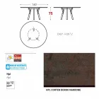 Varaschin Link tavolo tondo da giardino con gambe in teak, H 75cm Viadurini