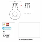 Varaschin Link tavolo tondo da giardino con gambe in teak, H 75cm Viadurini