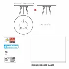 Varaschin Link tavolo tondo da giardino design moderno, H 75 cm Viadurini