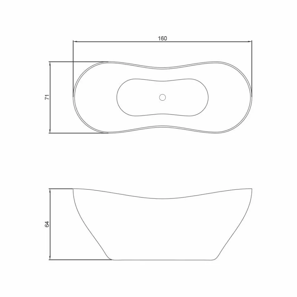 Vasca bagno di design freestanding moderna realizzata in Italia Ragusa Viadurini