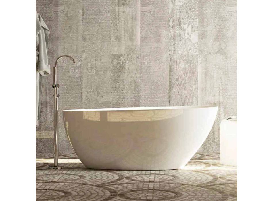 Vasca bagno ovale di design freestanding realizzata in Italia Albenga Viadurini