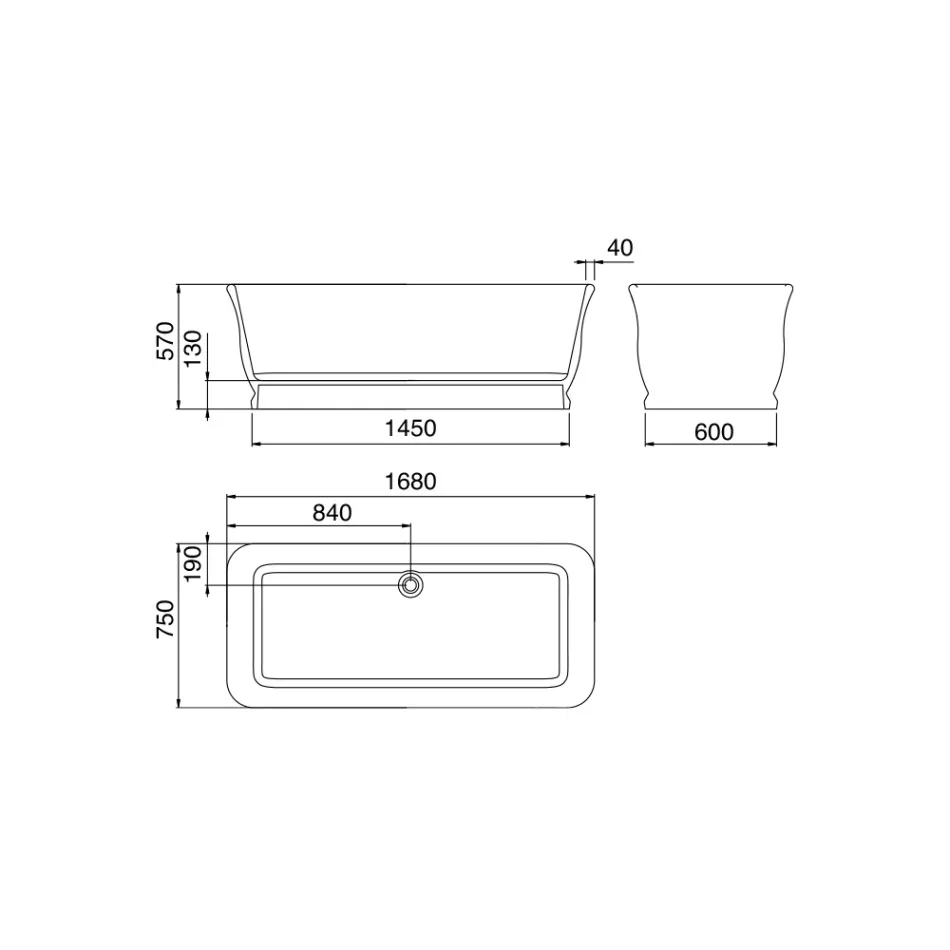 Vasca Bianca Freestanding inSolid Surface Made in Italy - Cleopatra Viadurini