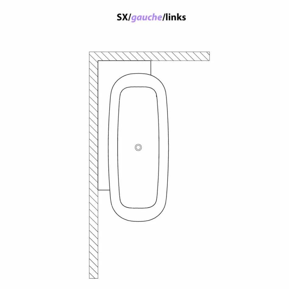 Vasca da Bagno Freestanding di Design Bianco Stile Moderno - Lipperiavas1 Viadurini