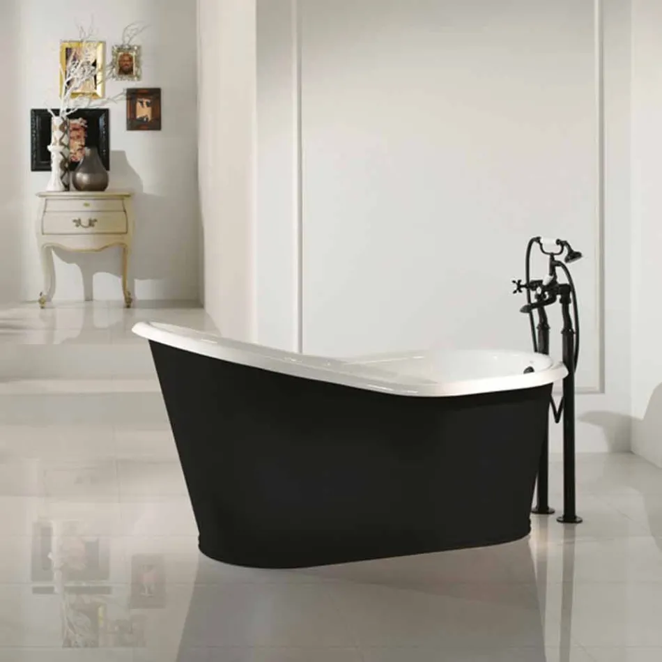 Vasca da bagno freestanding di design in ghisa verniciata Old Viadurini