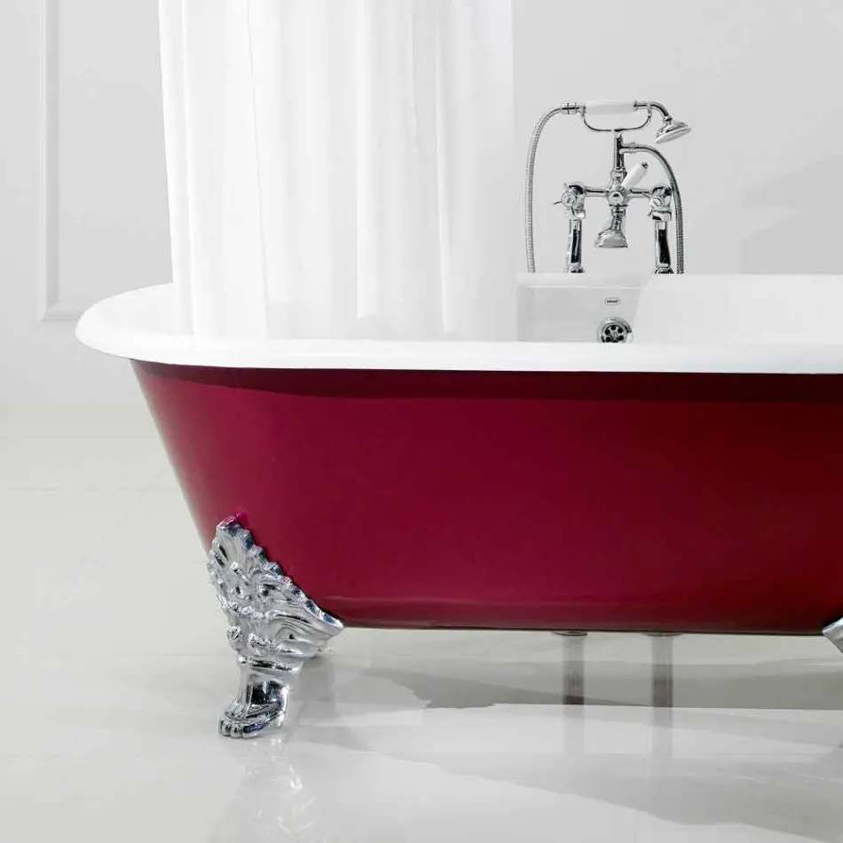 Vasca da bagno freestanding in ghisa con piedini Hall Viadurini