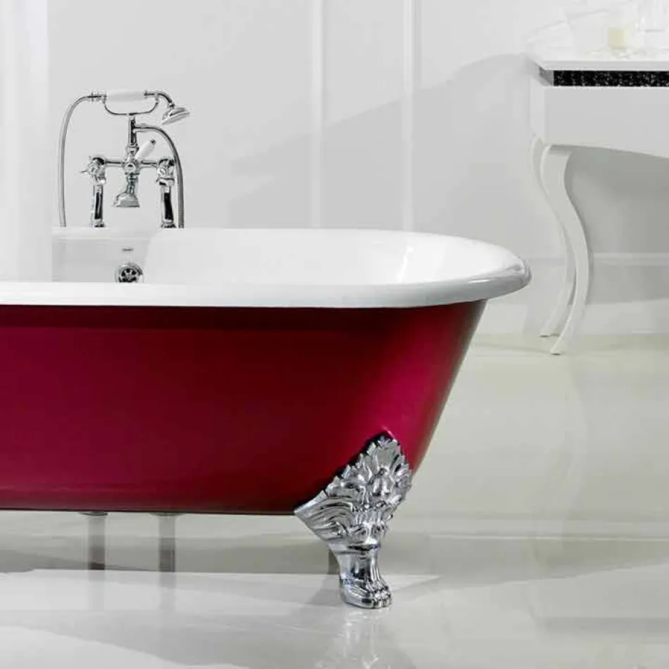 Vasca da bagno freestanding in ghisa con piedini Hall Viadurini