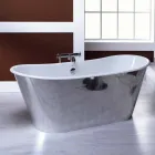 Vasca da bagno freestanding in ghisa placcata alluminio Ida Viadurini