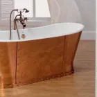 Vasca da bagno in ghisa placcata esternamente in rame Henry Viadurini