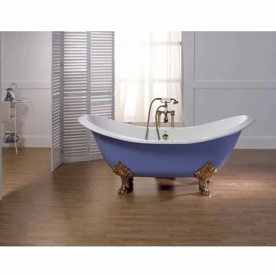 Vasca da bagno in ghisa smaltata e verniciata con piedini Lane Viadurini