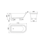 Vasca da Bagno in Solid Surface Bianco Opaco con Piedini - Gradi Viadurini