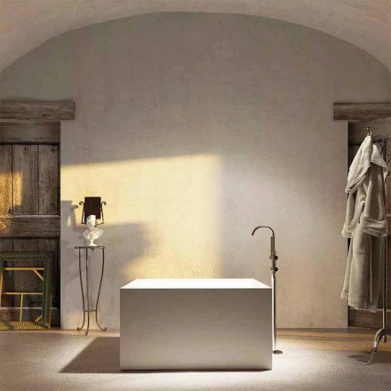 Vasca da bagno quadrata freestanding di design made in Italy Argentera Viadurini