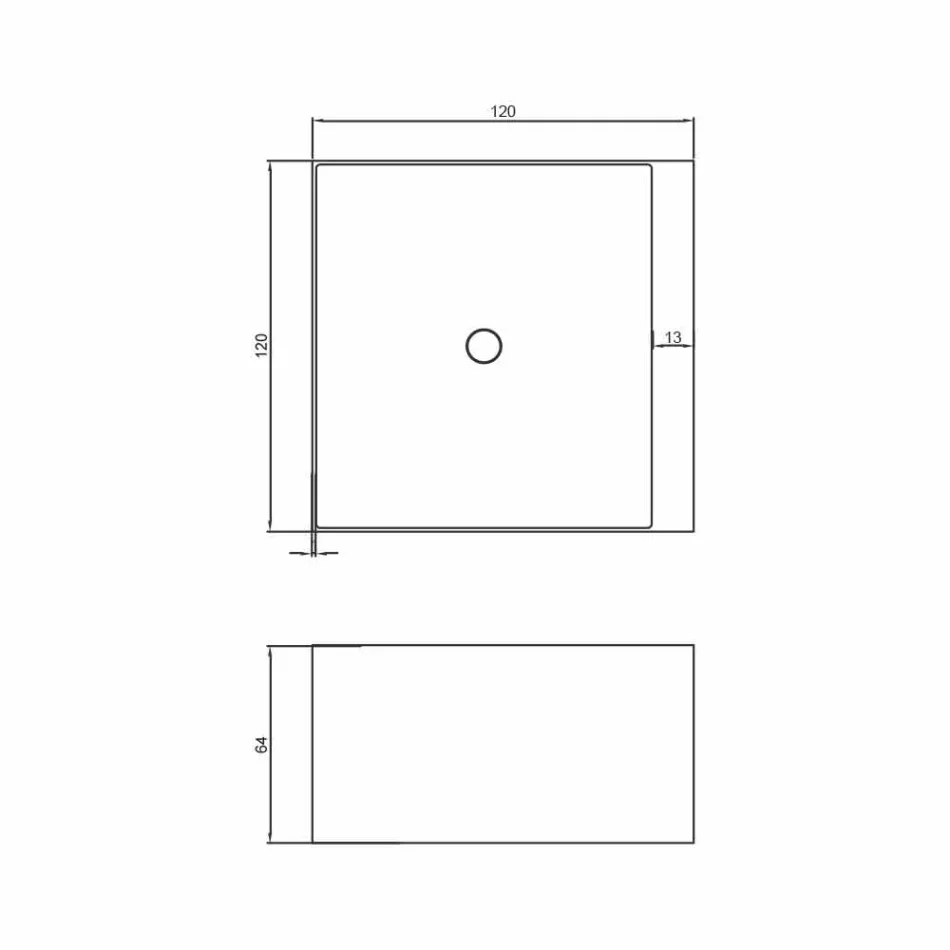 Vasca da bagno quadrata freestanding di design made in Italy Argentera Viadurini