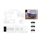 Vasca di design in ghisa verniciata con piedini decorati Carrie Viadurini