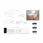 Vasca di design in ghisa verniciata con piedini decorati Sally Viadurini