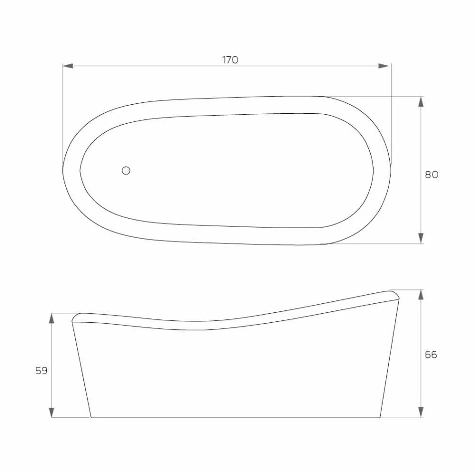Vasca di design moderno freestanding in resina made in Italy, Furtei Viadurini
