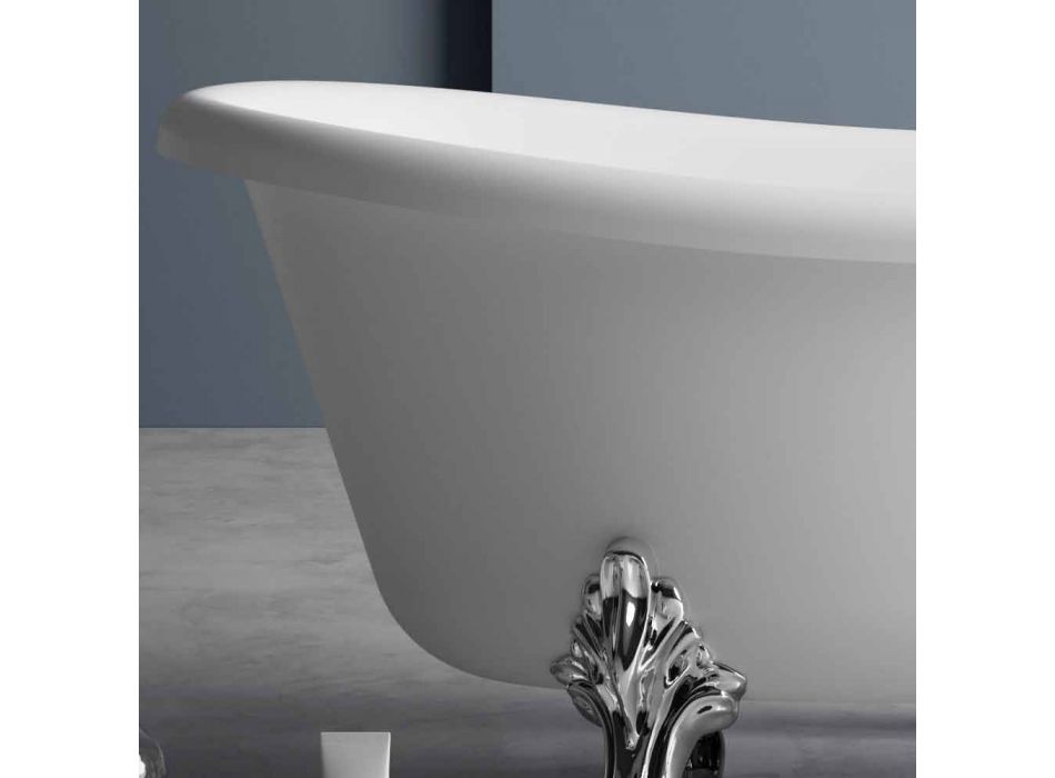 Vasca Free Standing, Design Vittoriano in Solid Surface - Rain Viadurini