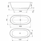 Vasca Free Standing, Made in Italy, in Solid Surface - Flow Viadurini