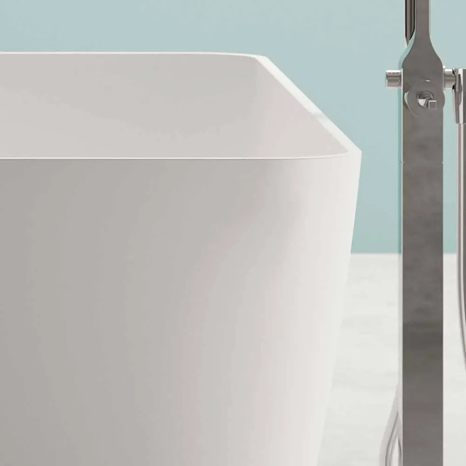 Vasca Freestanding Design Moderno Bianco Lucido o Opaco - Face Viadurini