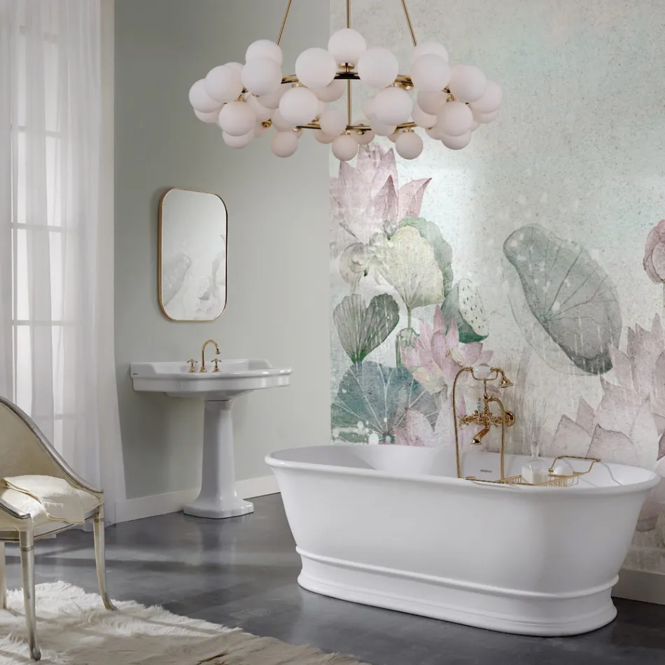 Vasca in Solid Surface con Troppopieno Integrato Made in Italy - Aurelio Viadurini