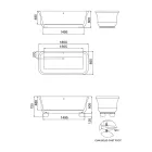 Vasca in Solid Surface Rettangolare Morbida sugli Angoli Made in Italy - Fulvio Viadurini