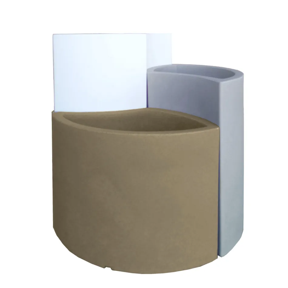 Vasi Componibili in Polietilene Colorato Made in Italy 3 Pezzi - Flowes Viadurini