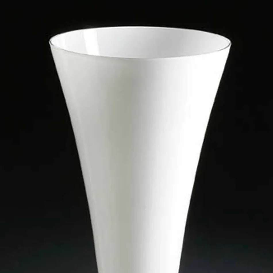 Vaso Alto da Interno in Vetro Bianco e Trasparente Made in Italy - Clodino Viadurini